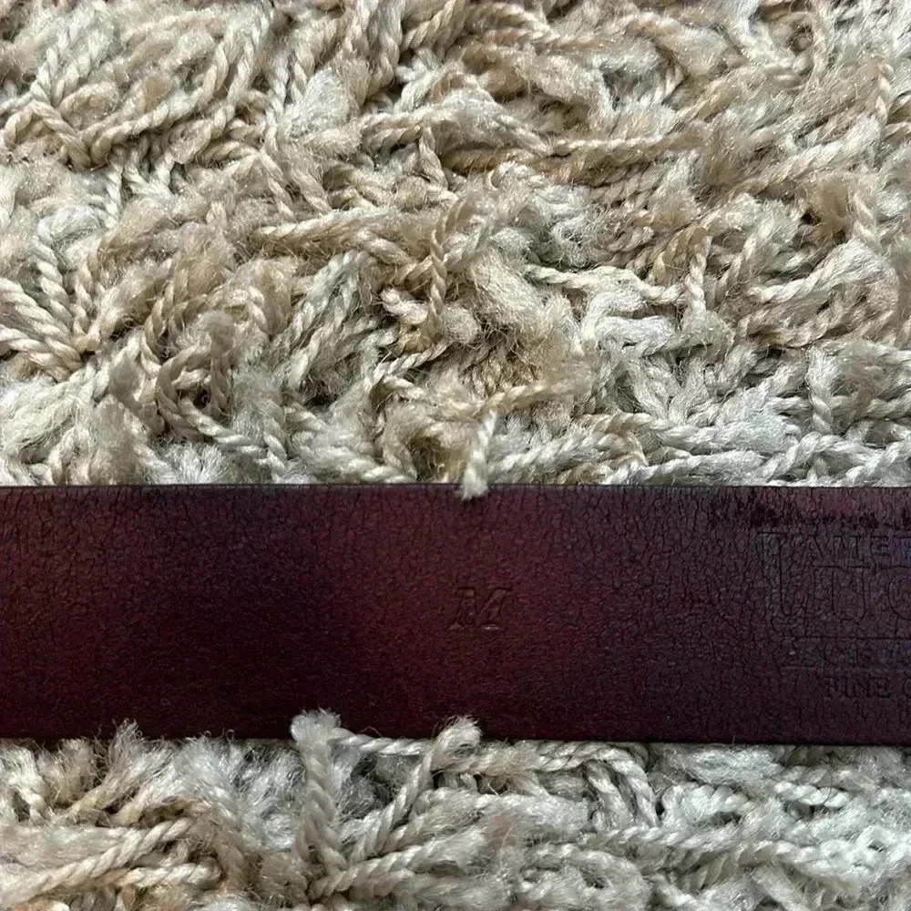 Women Lucky Brand Brown Solid Brass Round Buckle‎ Belt Size Medium